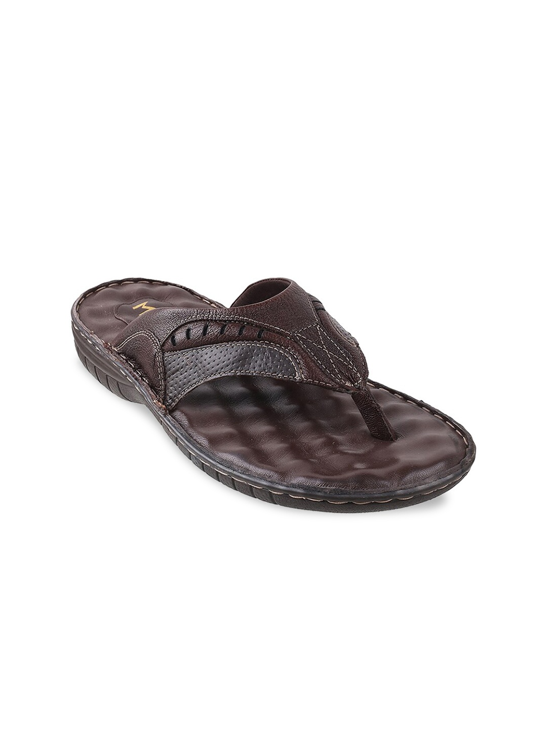 

Metro Men Brown Leather Comfort Sandals