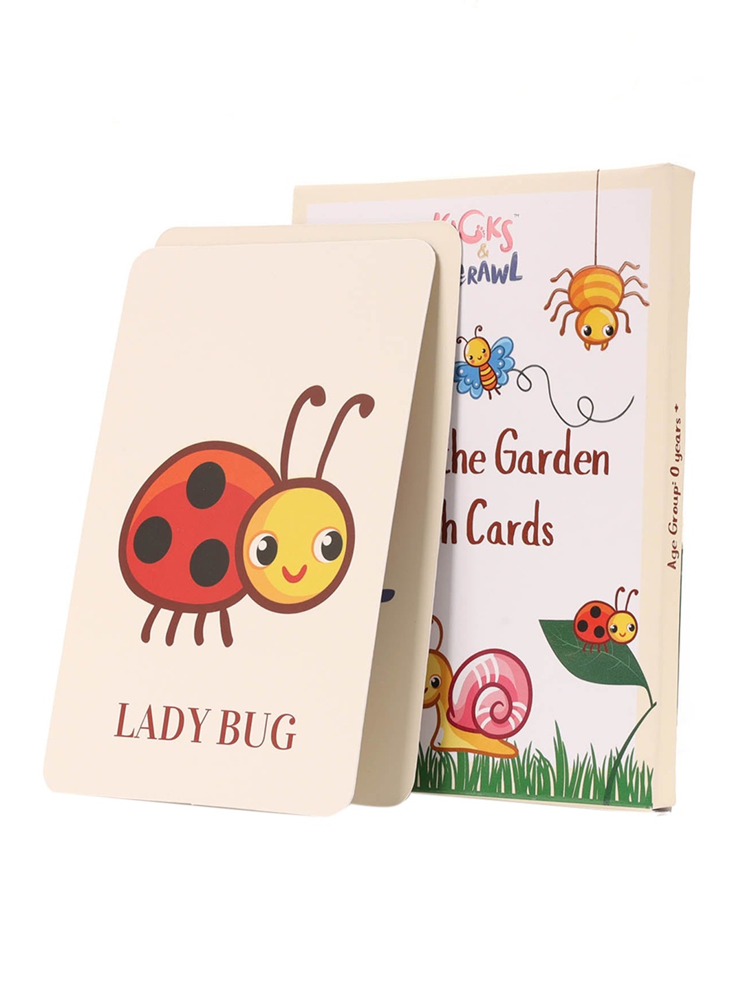 

KICKS & CRAWL Kids Cream & White Bugs In The Garden Flashcards