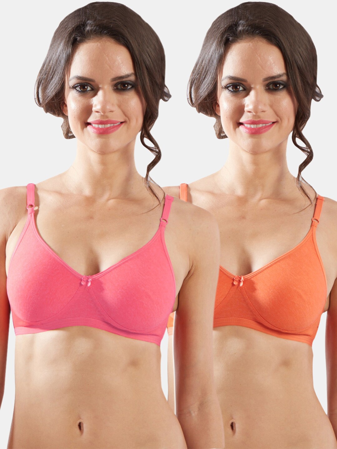 

Sonari Women Pack Of 2 Solid Non Padded Non Wired Everyday Bra, Assorted