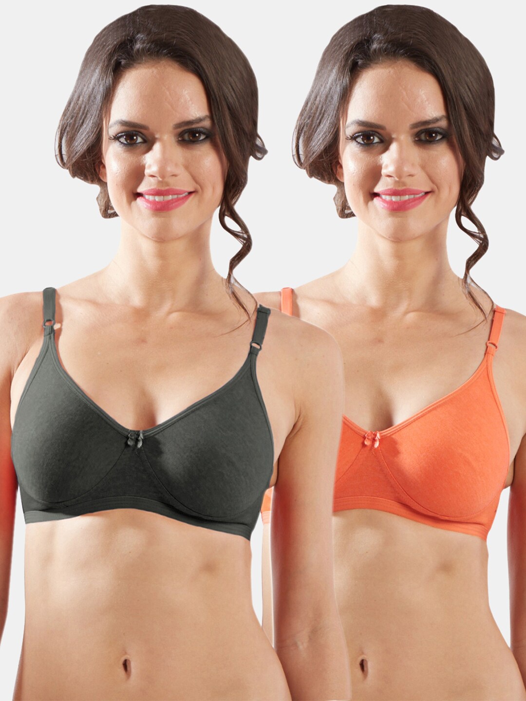 

Sonari Pack Of 2 Black & Orange Bra