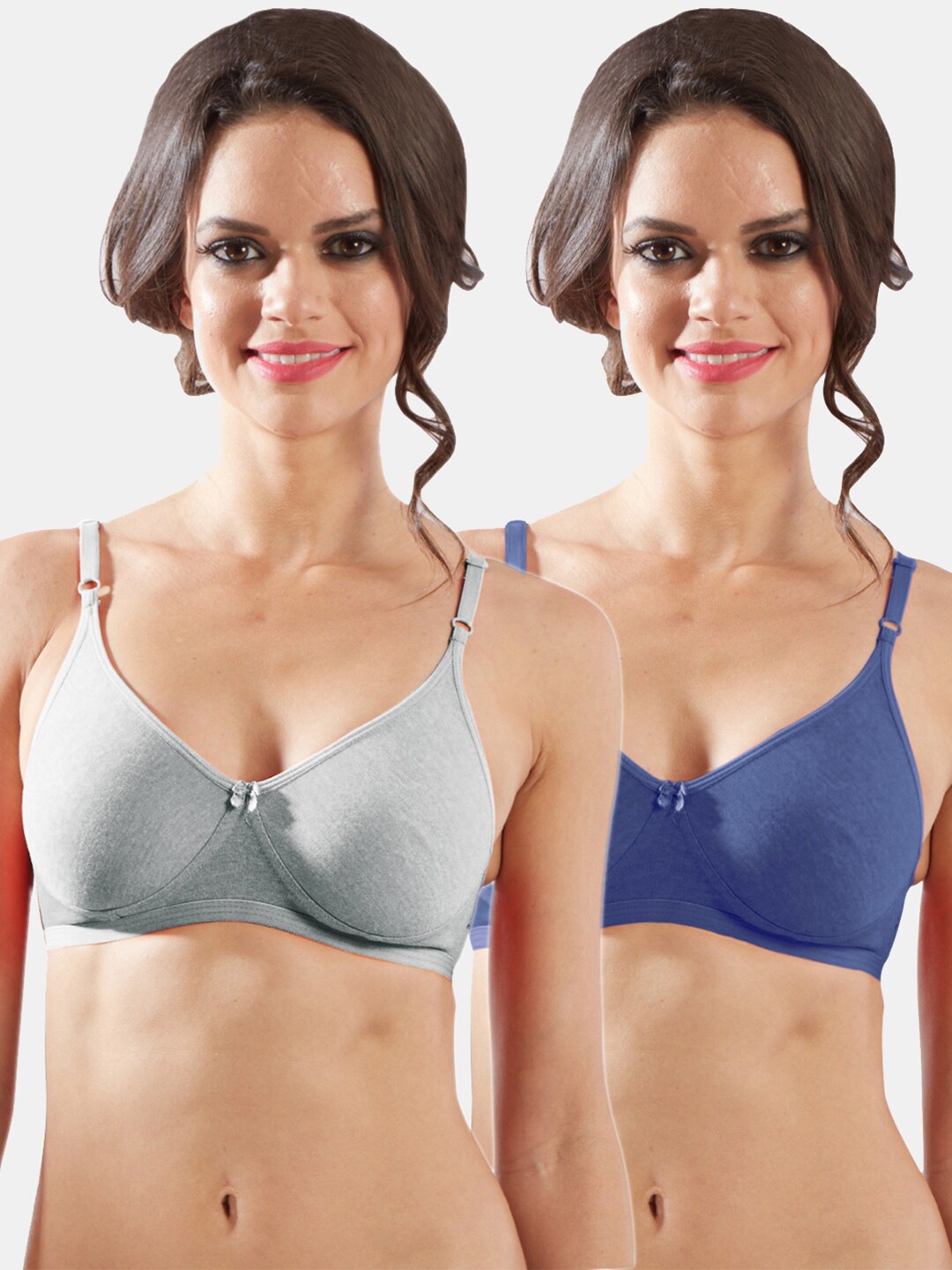 

Sonari Pack of 2 Assorted Seamless Non Padded Non Wired Bra