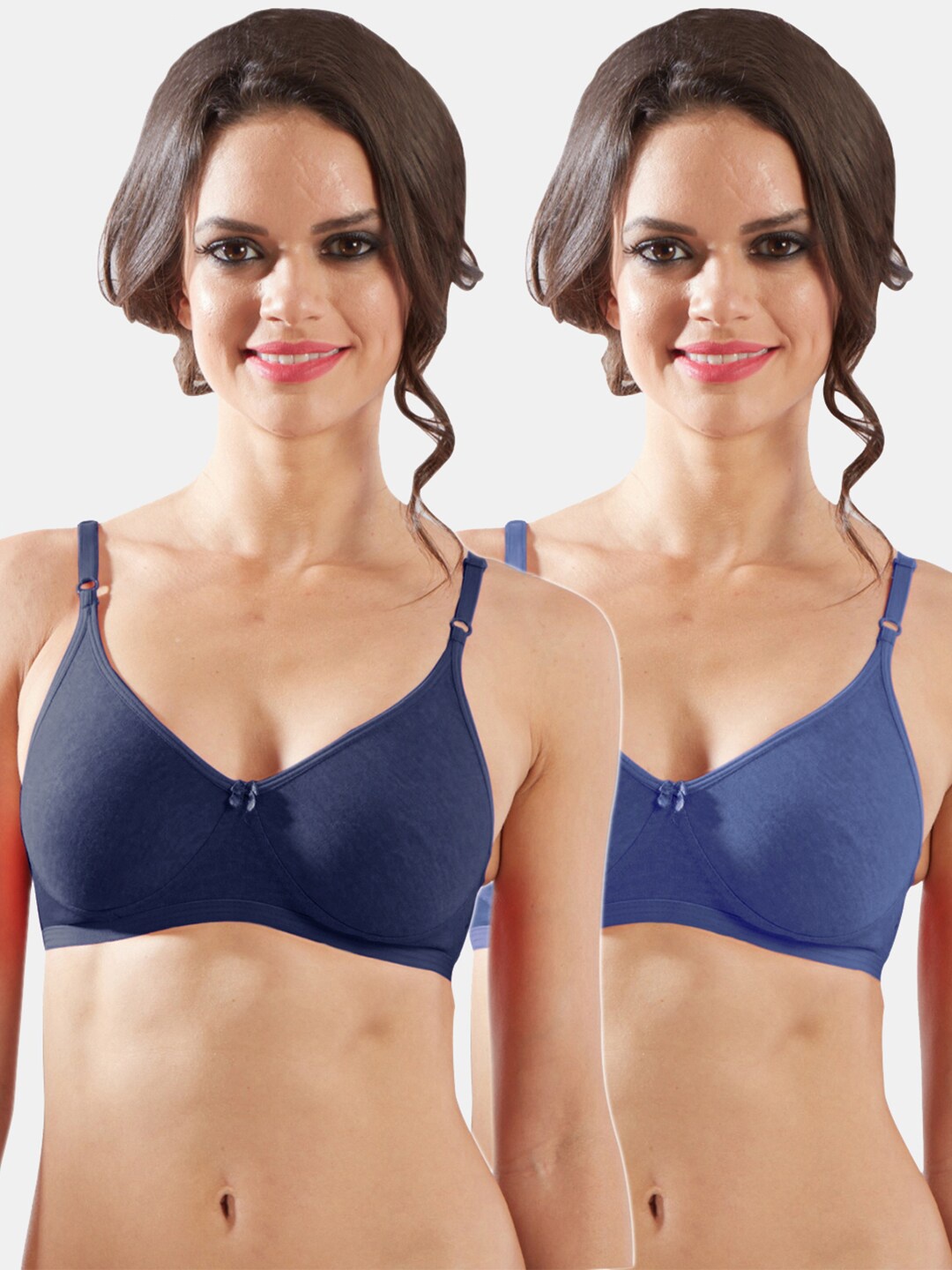 

Sonari Women Pack Of 2 Solid Non Padded Non Wired Everyday Bra, Assorted