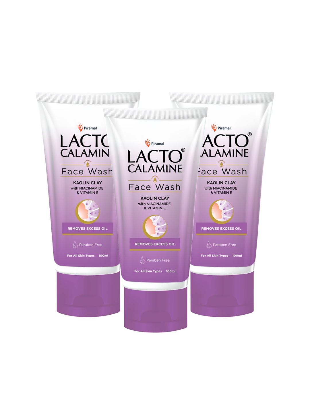 Myntra - Lacto Calamine Set of 3 Kaolin Clay Face Wash with Niacinamide & Vitamin E – 100ml each Price