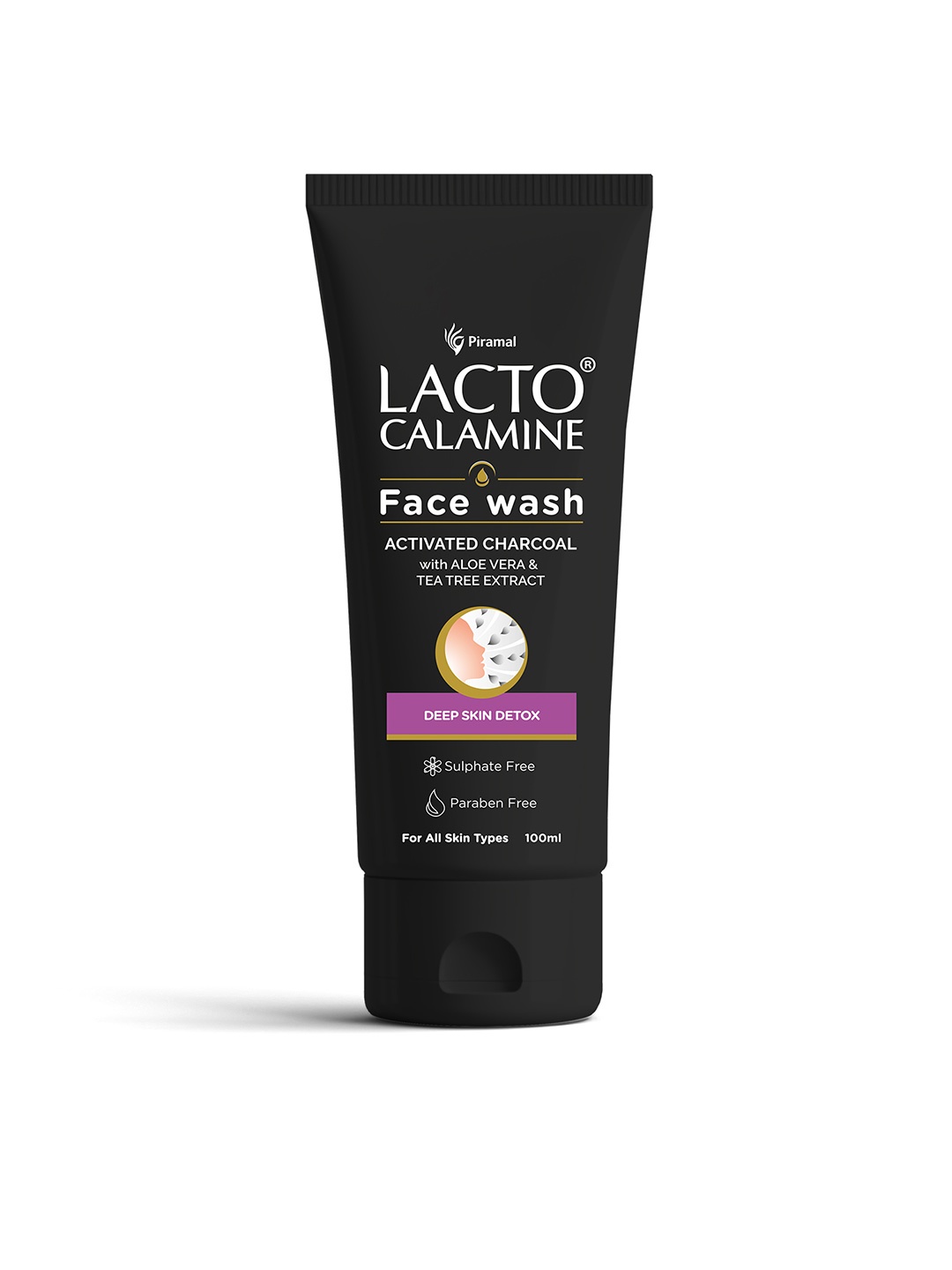 

Lacto Calamine Activated Charcoal Face Wash For Deep Skin Detox - 100ml, Black