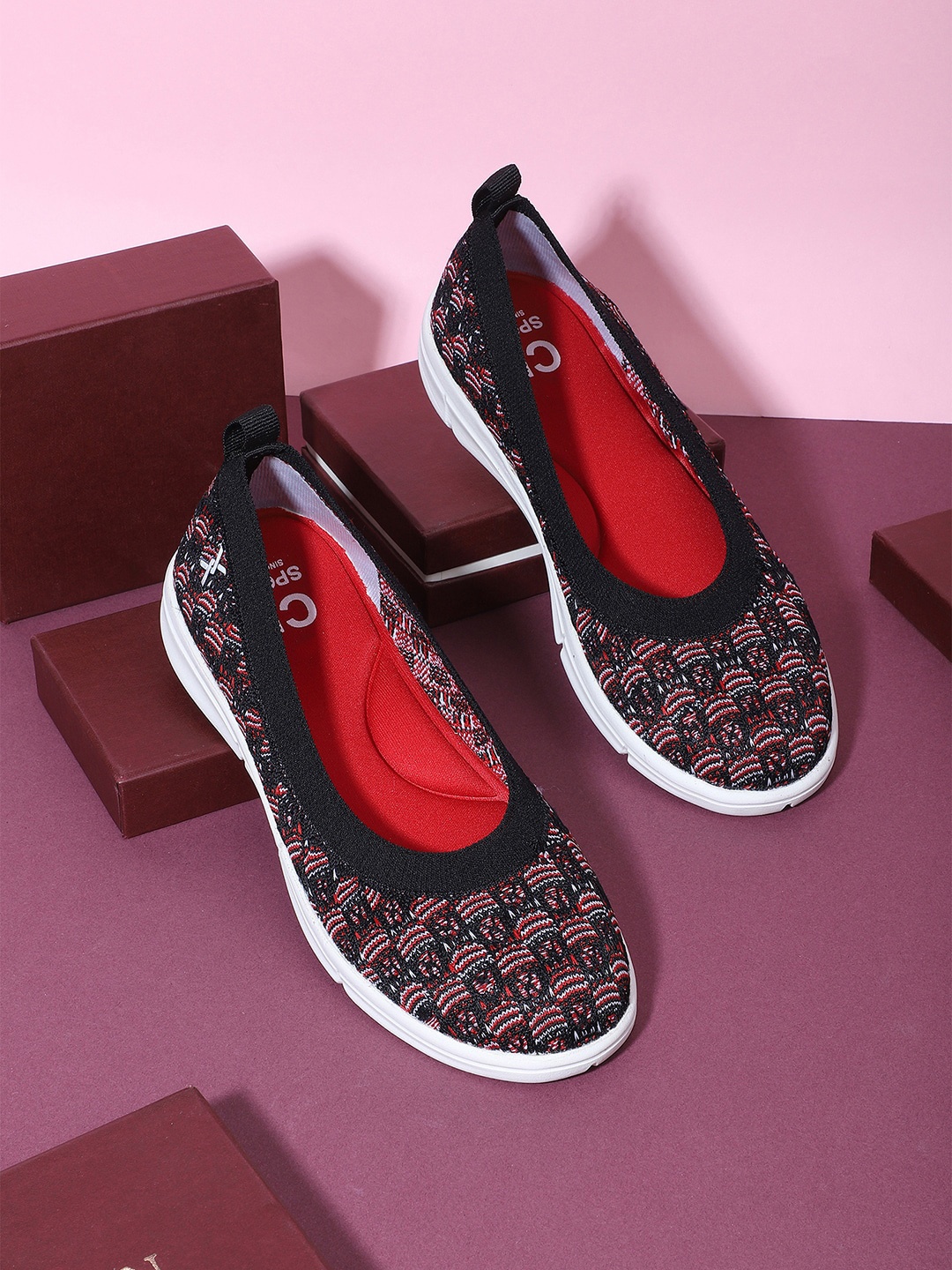 

Carlton London sports Women Black Printed Ballerinas Flats