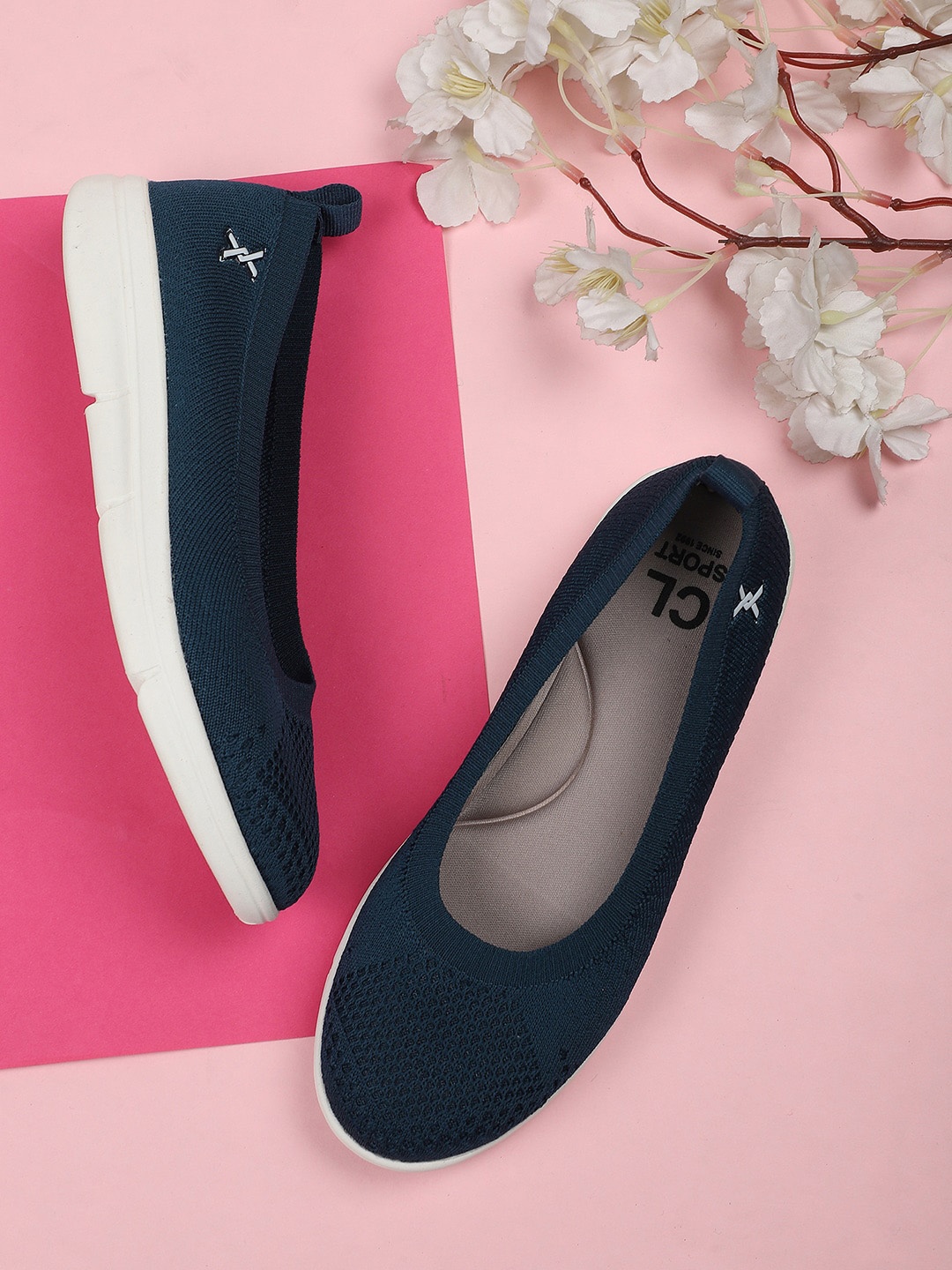 

Carlton London sports Women Woven Design Ballerinas, Navy blue