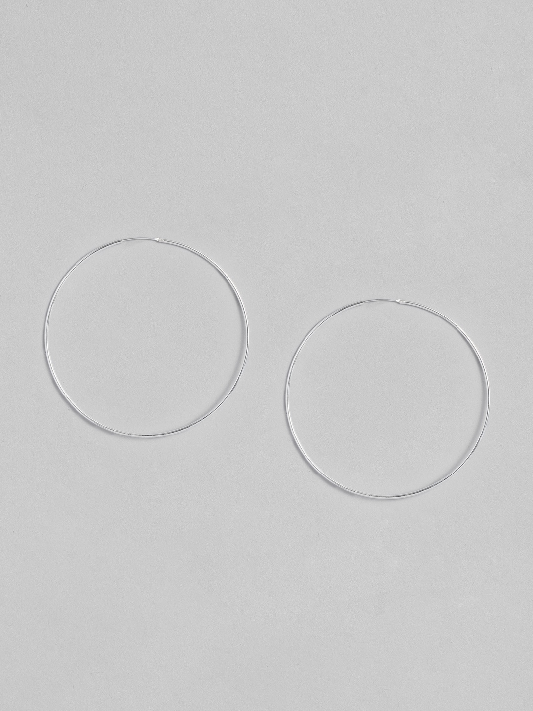 

TRISHONA Silver-Toned Circular Hoop Earrings-Large