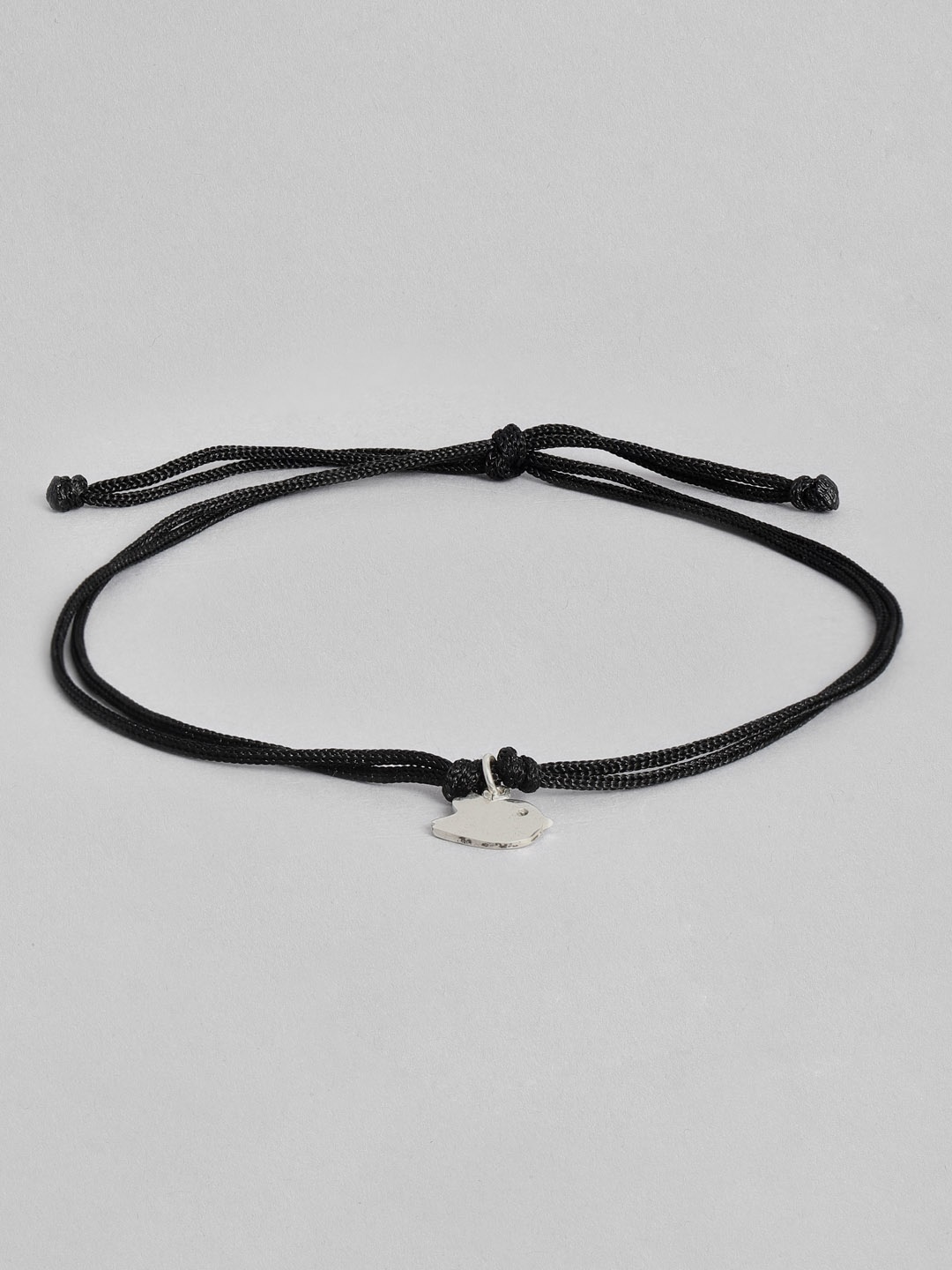 

TRISHONA Girls Black & Silver-Toned Charm Anklet
