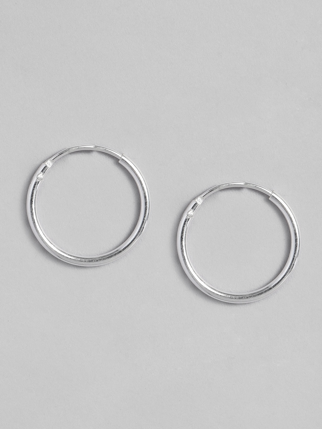 

TRISHONA Silver-Toned Circular Hoop Earrings-Small