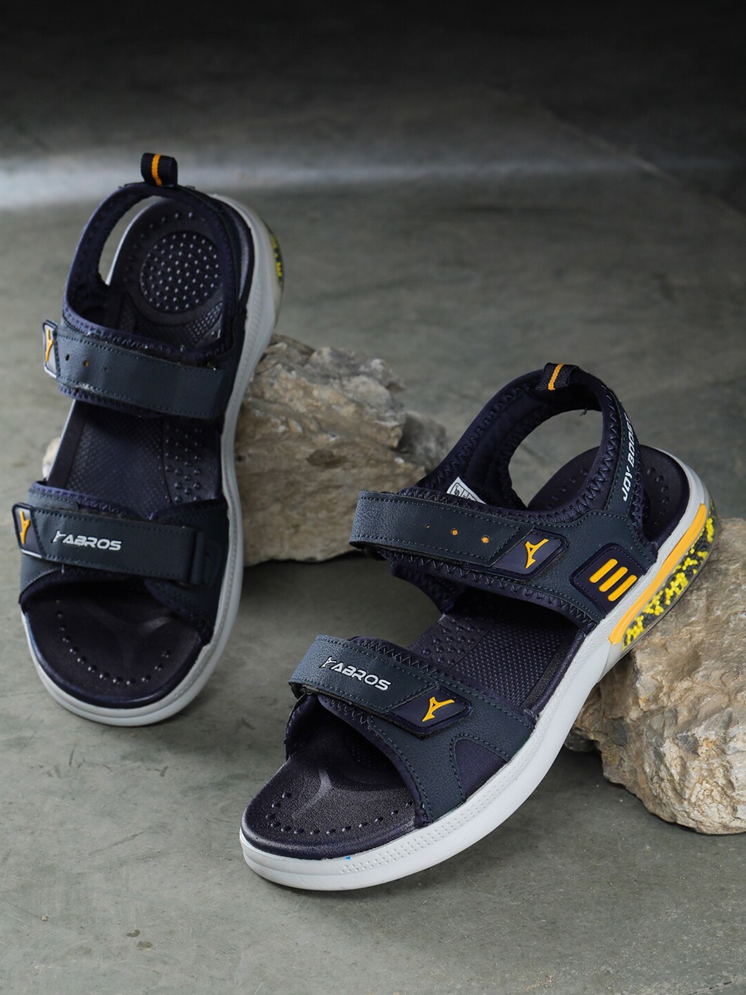 

ABROS Men Navy Blue Comfort Sandals