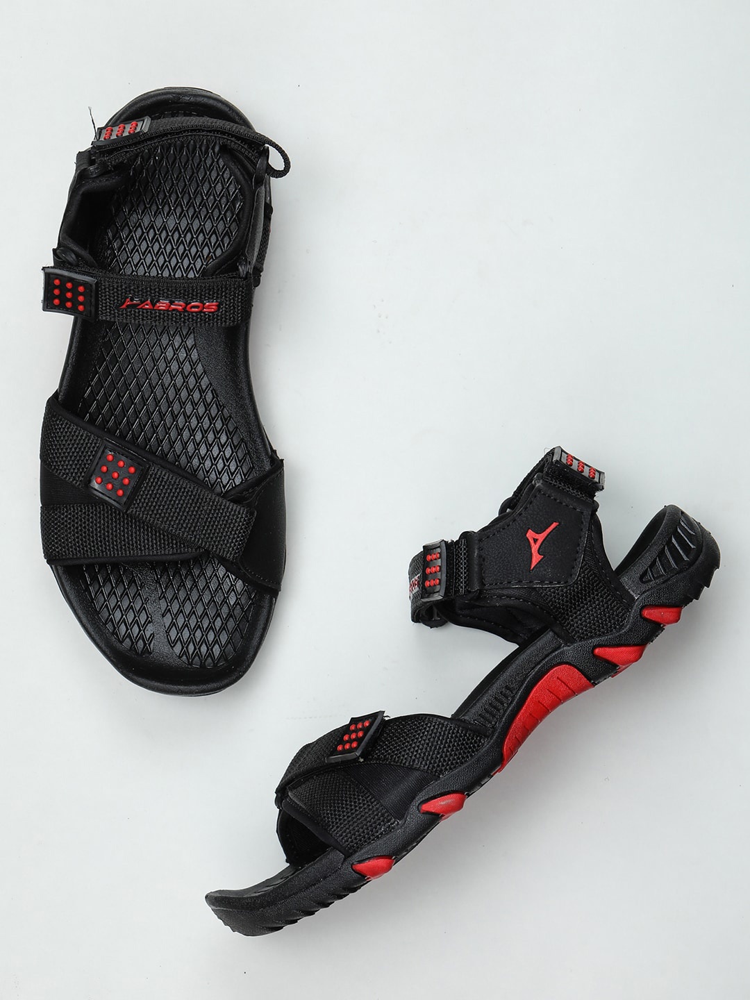 

ABROS Men Colorblocked Sports Sandals, Black