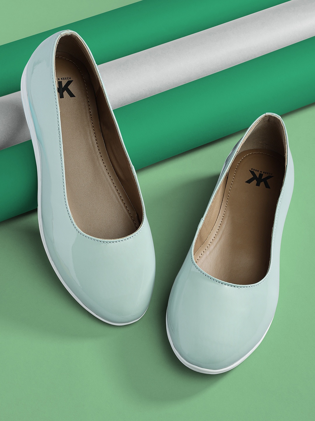 

Kook N Keech Women Mint Green Solid Ballerinas