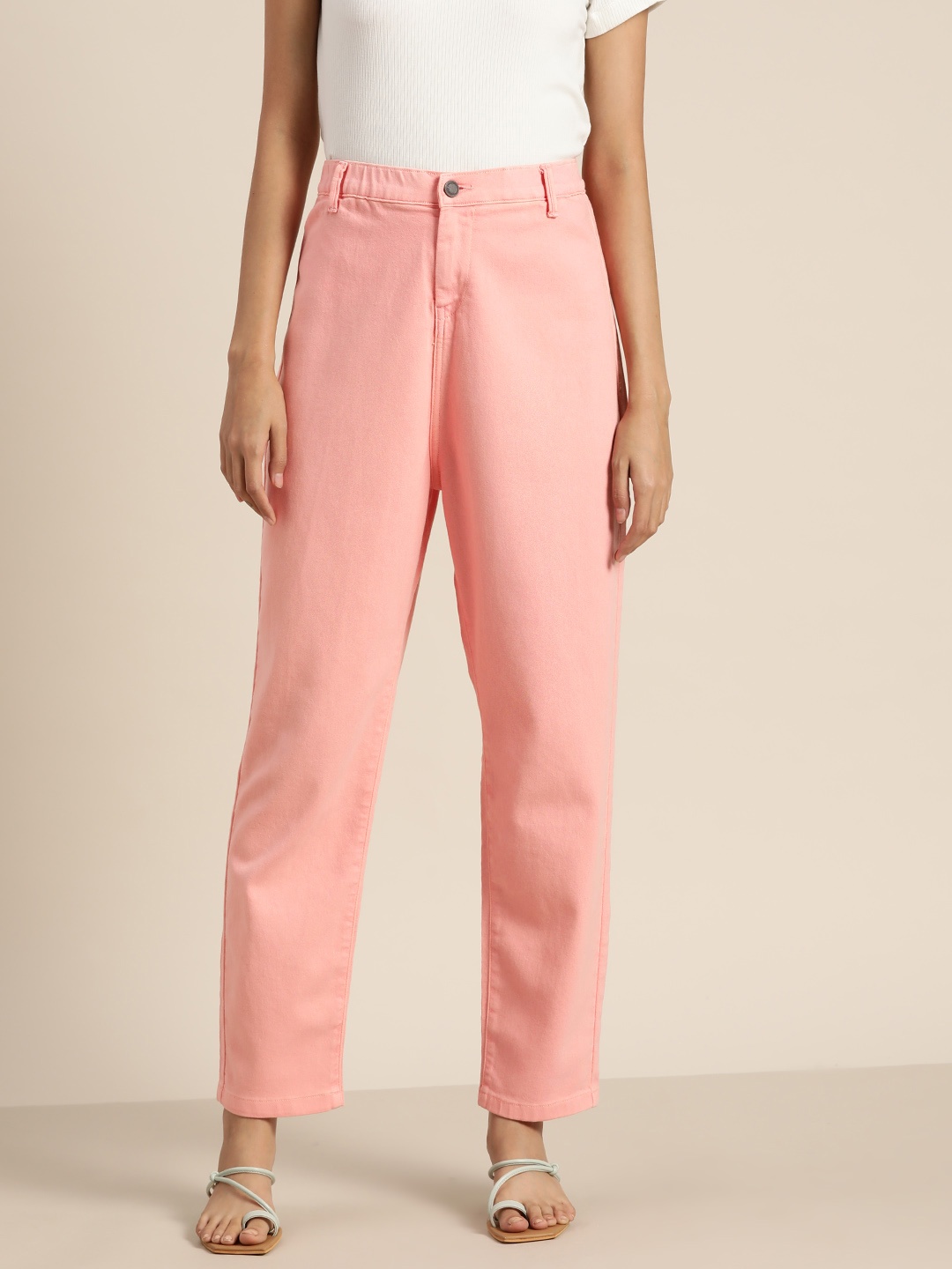 

Moda Rapido Women Slouchy Fit Stretchable Jeans, Pink