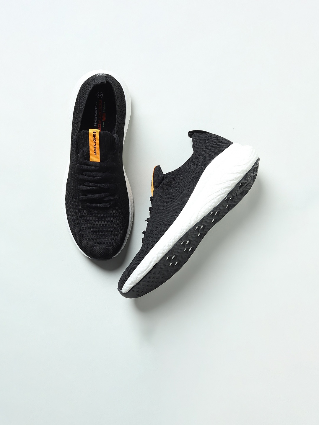 

Jack & Jones Men Black Woven Design Sneakers