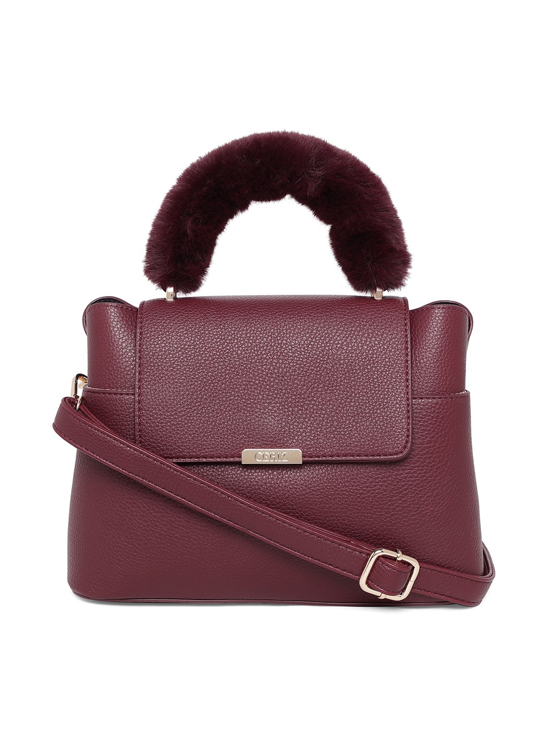 

CERIZ Burgundy PU Structured Sling Bag with Tasselled