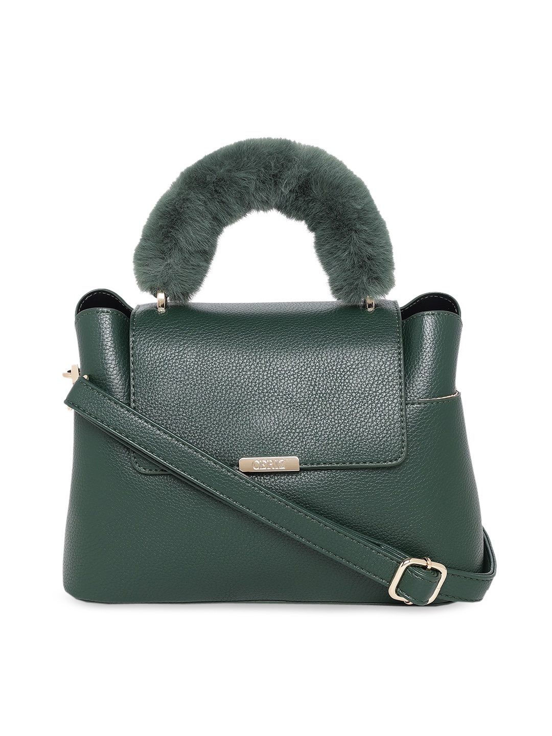 

CERIZ Green PU Structured Handheld Bag