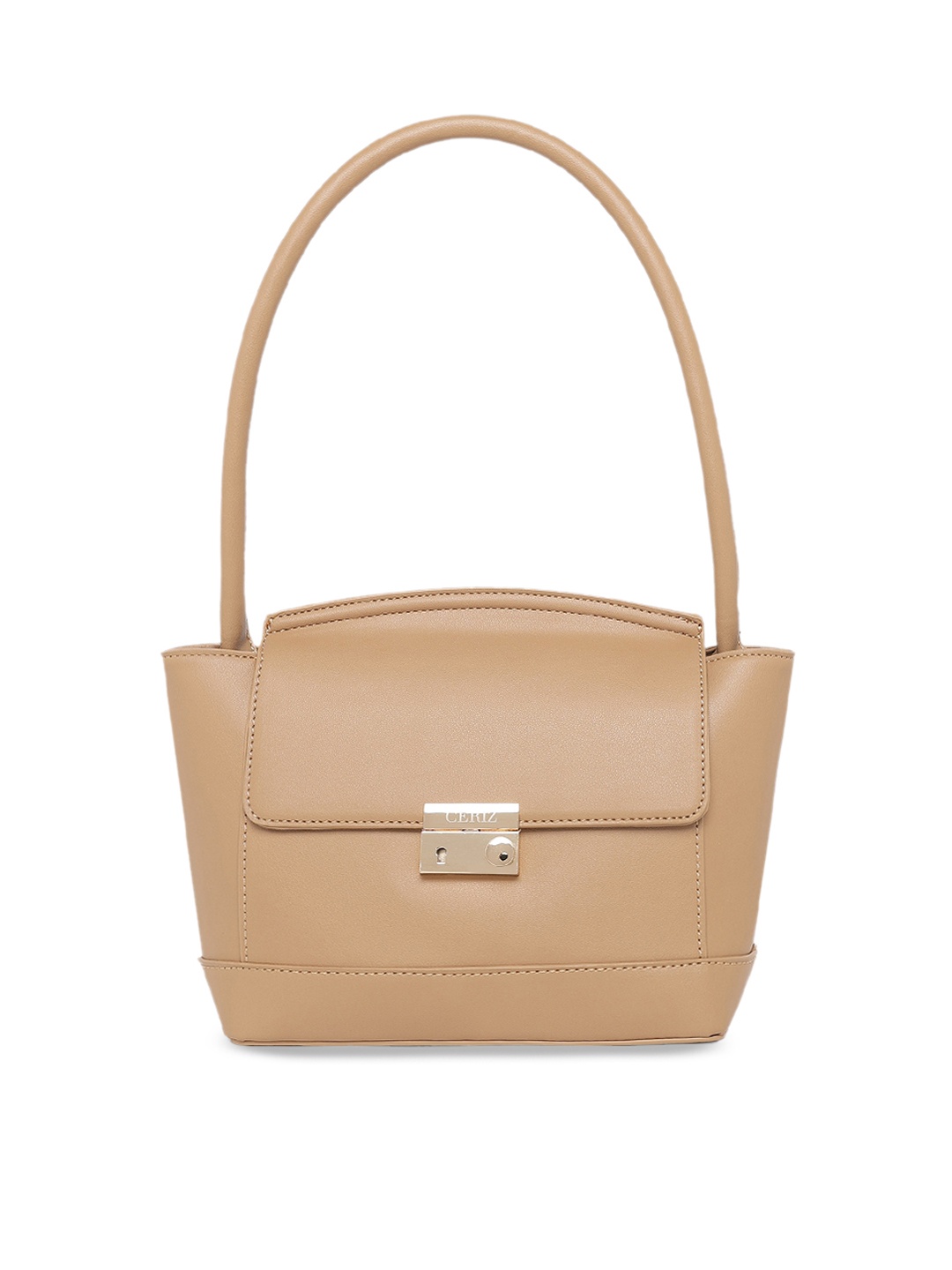 

CERIZ Taupe PU Structured Handheld Bag