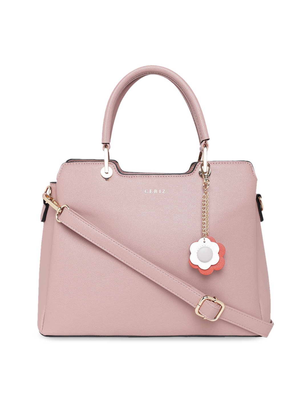 

CERIZ Mauve PU Structured Handheld Bag