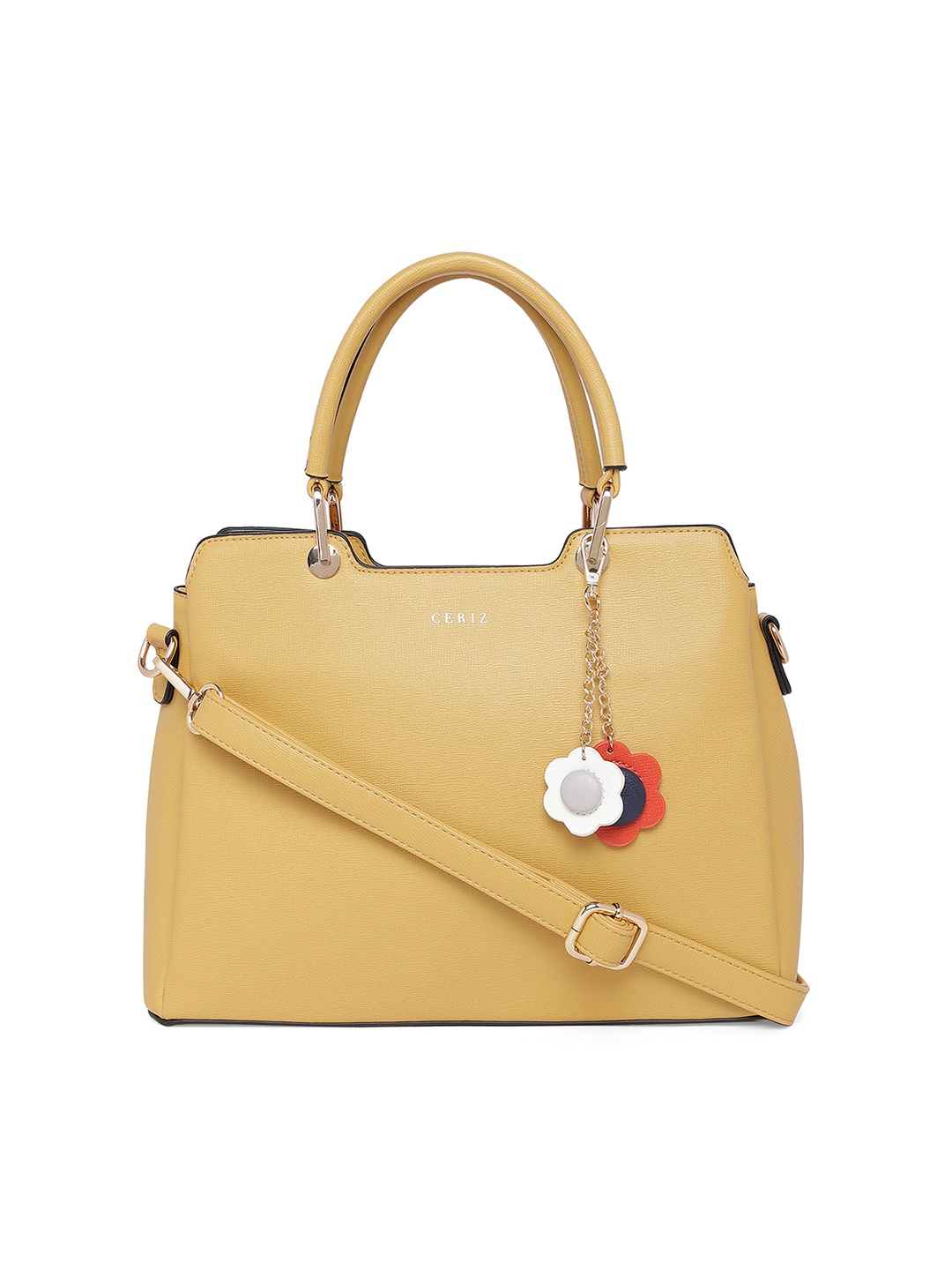 

CERIZ Mustard Structured Handheld Bag