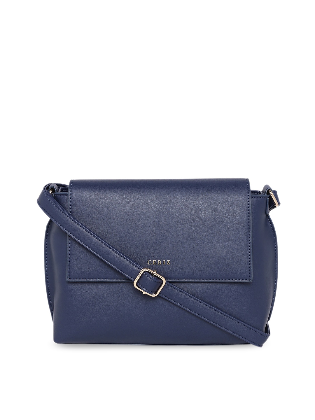 

CERIZ Blue PU Structured Sling Bag