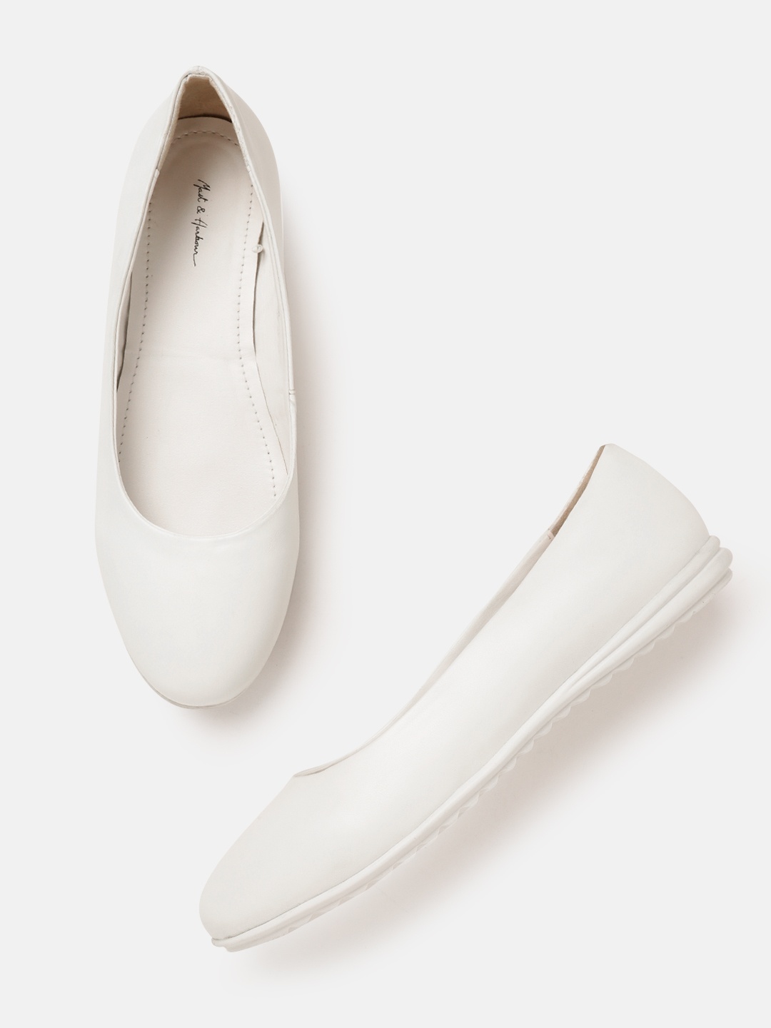 

Mast & Harbour Women White Solid Ballerinas