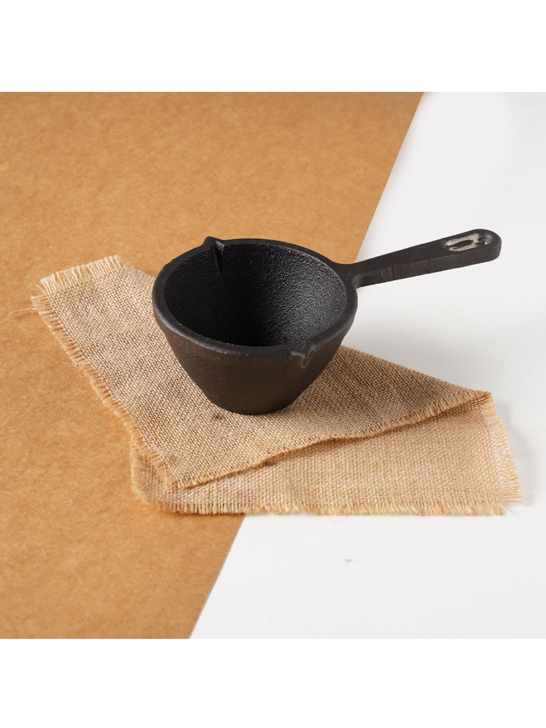 

The Indus Valley Black Pre-Seasoned Induction Base Cast Iron Tadka Pan