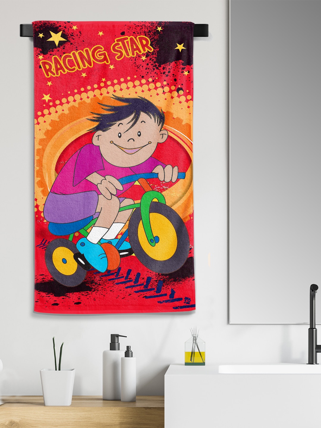 

YK Kids Red & Purple Printed 260 GSM Organic Cotton Bath Towels