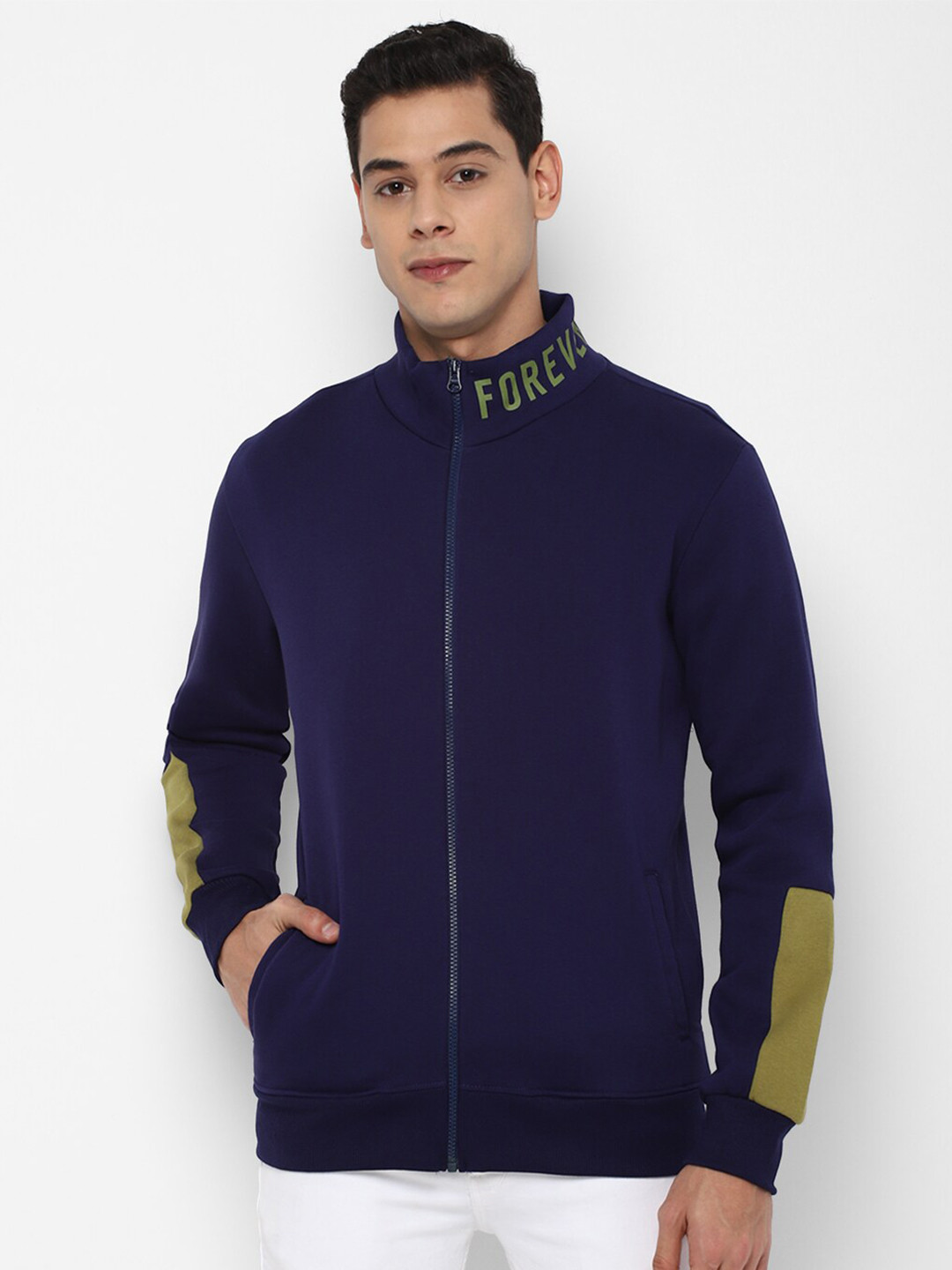 

FOREVER 21 Men Navy Blue Athletic Sweatshirt