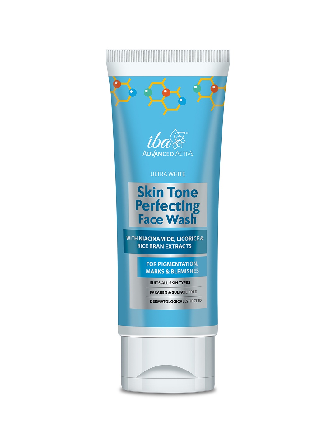 Iba Advanced Activs Ultra White Skin Tone Perfecting Face Wash 100 ml, Blue
