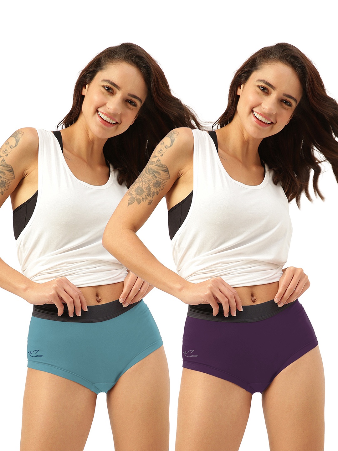 

FREECULTR Women Pack Of 2 AntiBacterial Boxer Briefs, Blue
