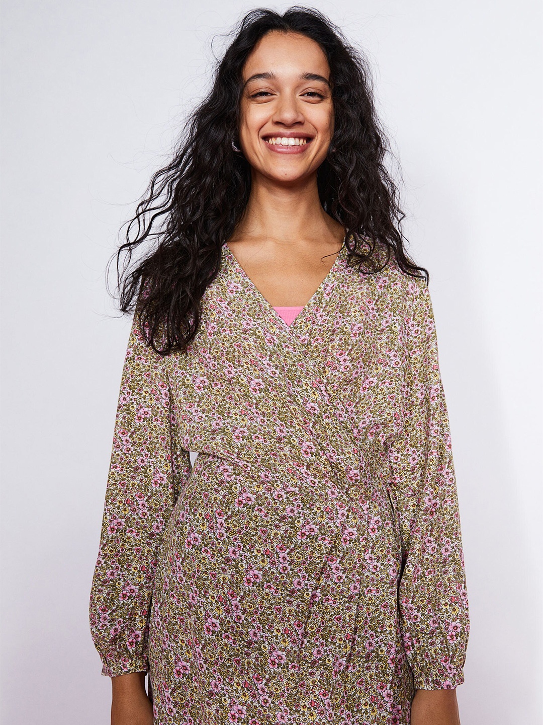 

H&M Multicoloured Patterned Wrap Dress, Multi