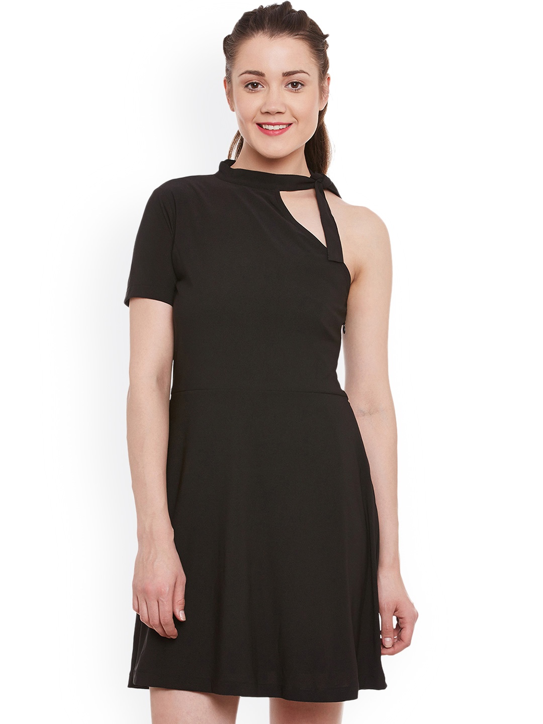 

Miss Chase Women Black Solid Fit & Flare Dress