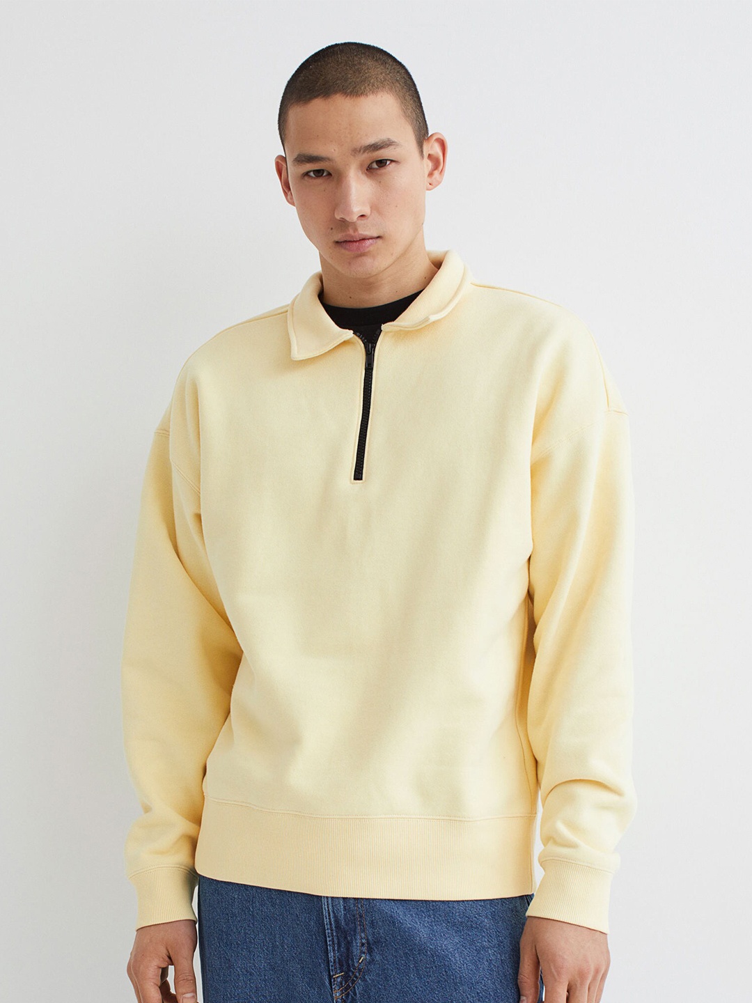 

H&M Yellow Relaxed Fit Zip-Top Sweatshirt