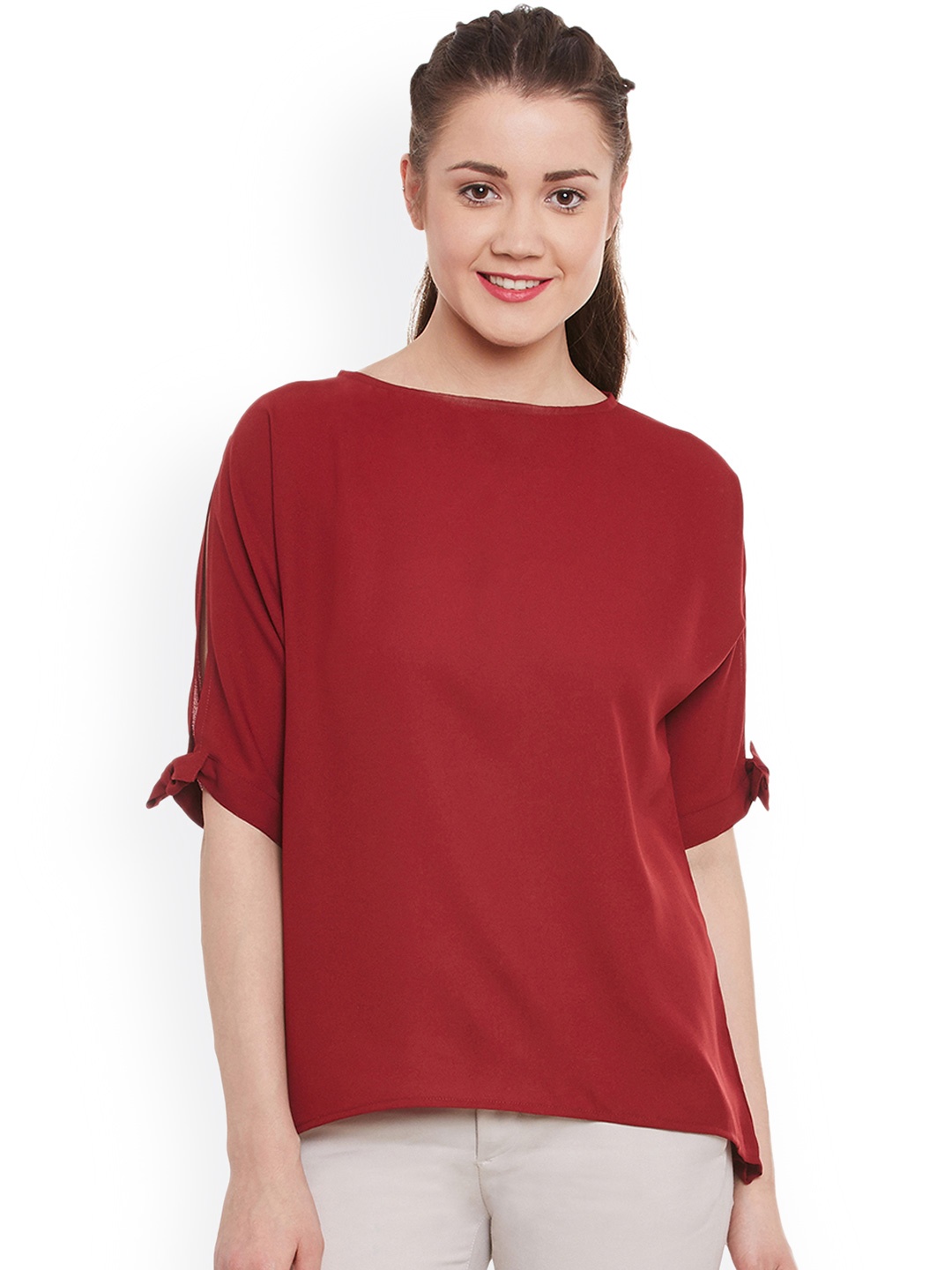 

Miss Chase Women Maroon Solid Top