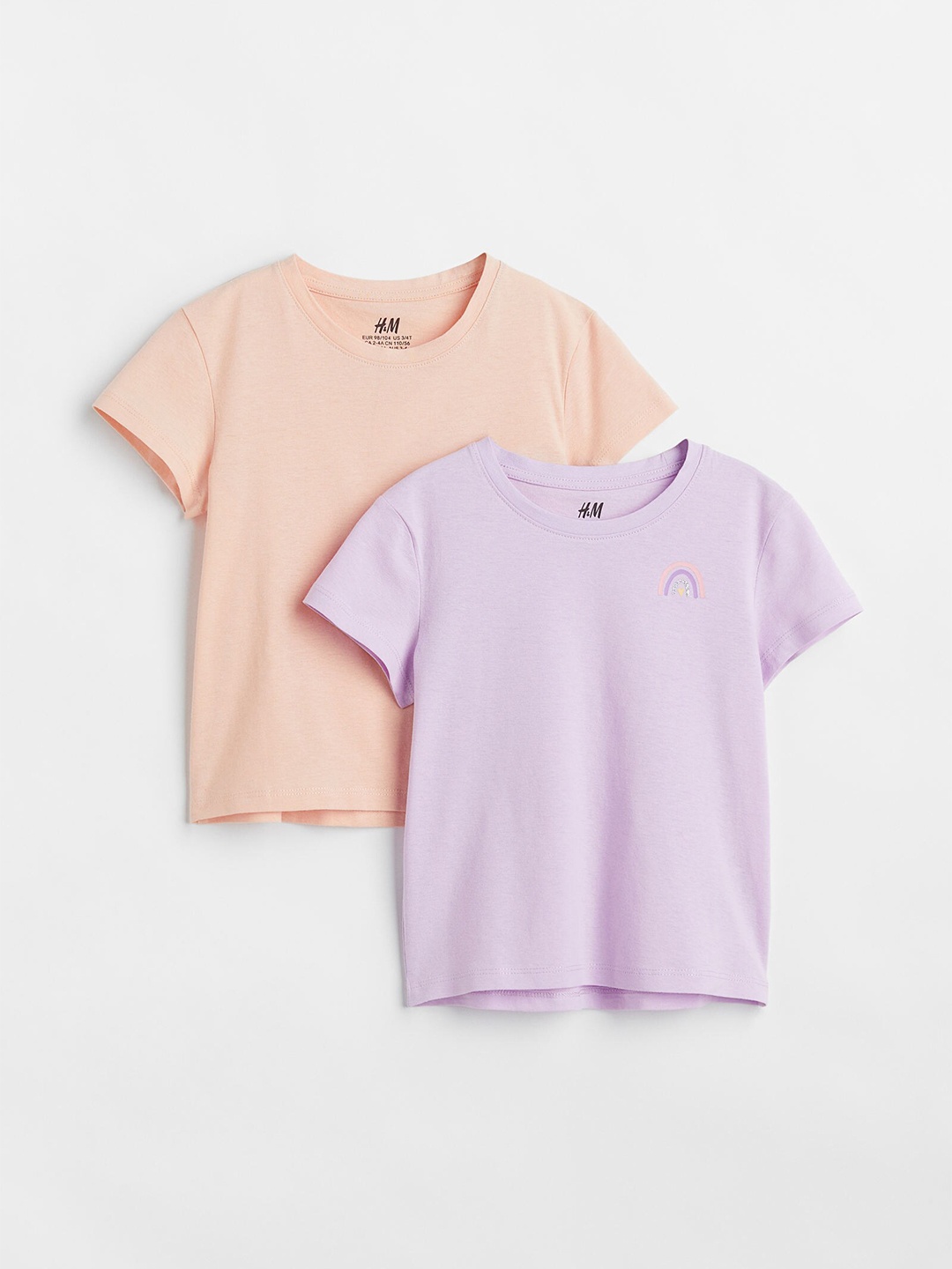

H&M Girls Orange & Purple 2-Pack Cotton Jersey Tops