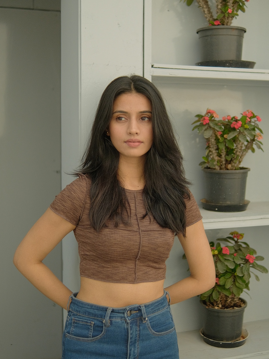 

H&M Women Brown Cropped Top