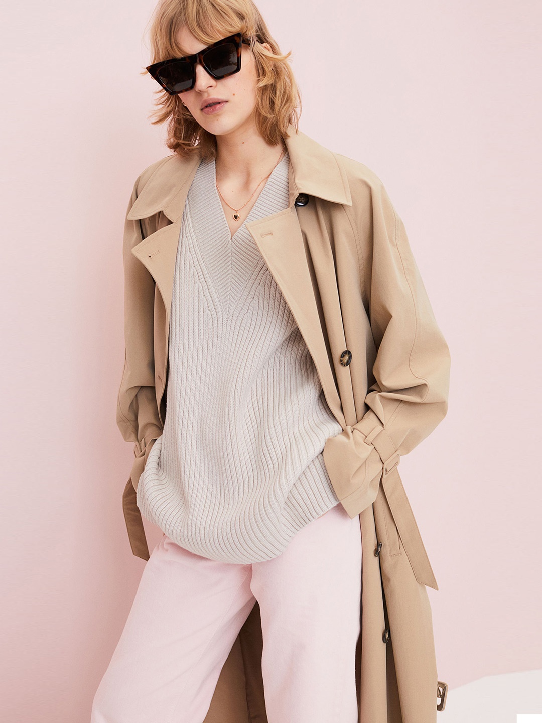 

H&M Grey Rib-Knit Sweater Vest, Beige