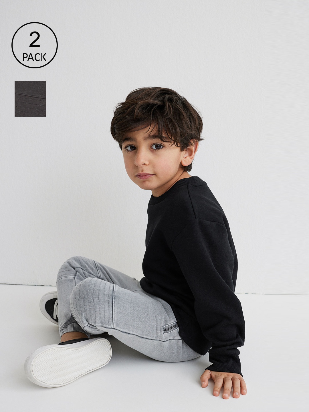 

H&M Boys Grey 2-Pack Biker Joggers