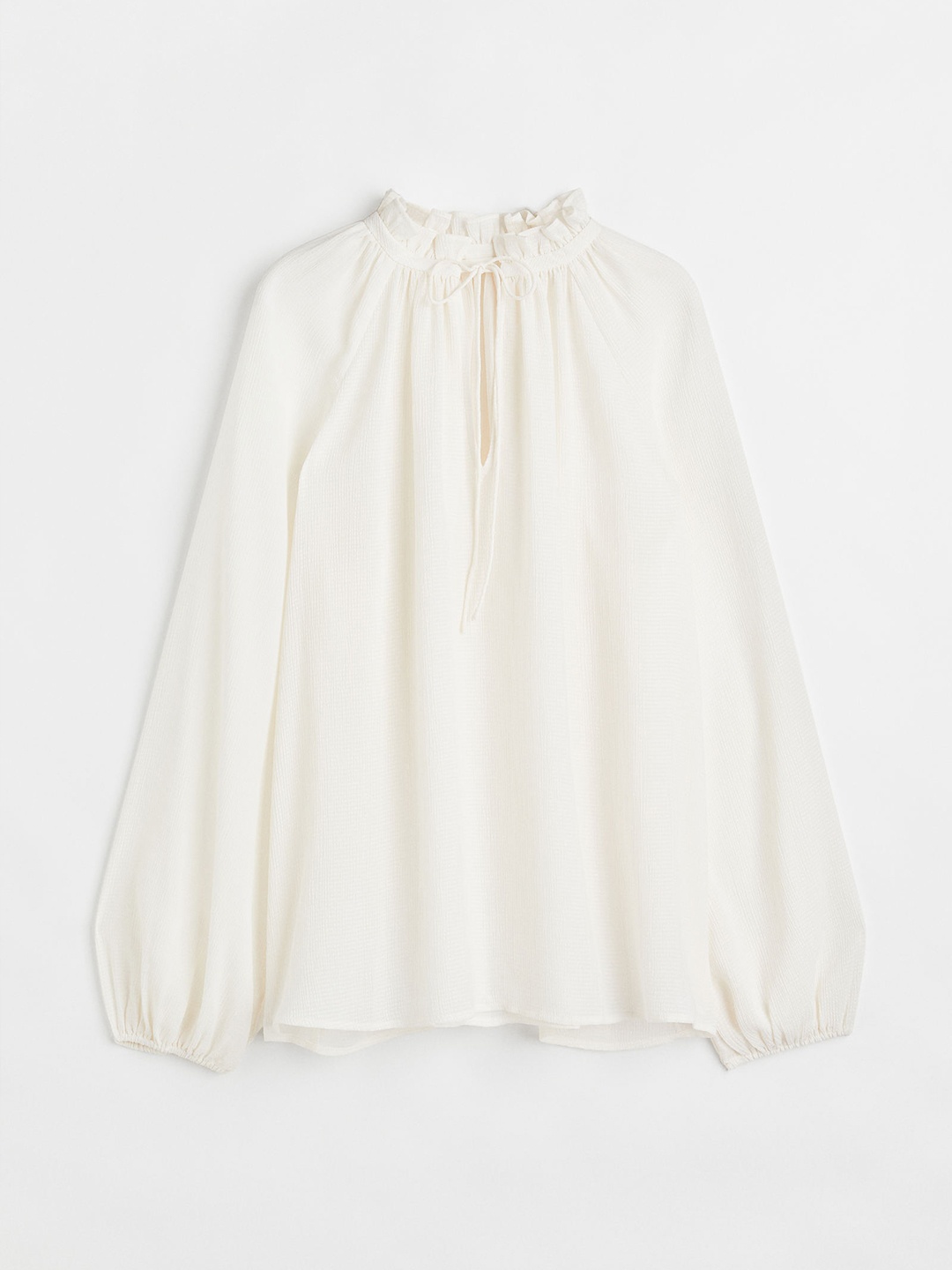 

H&M Women White Tie-Detail Blouse