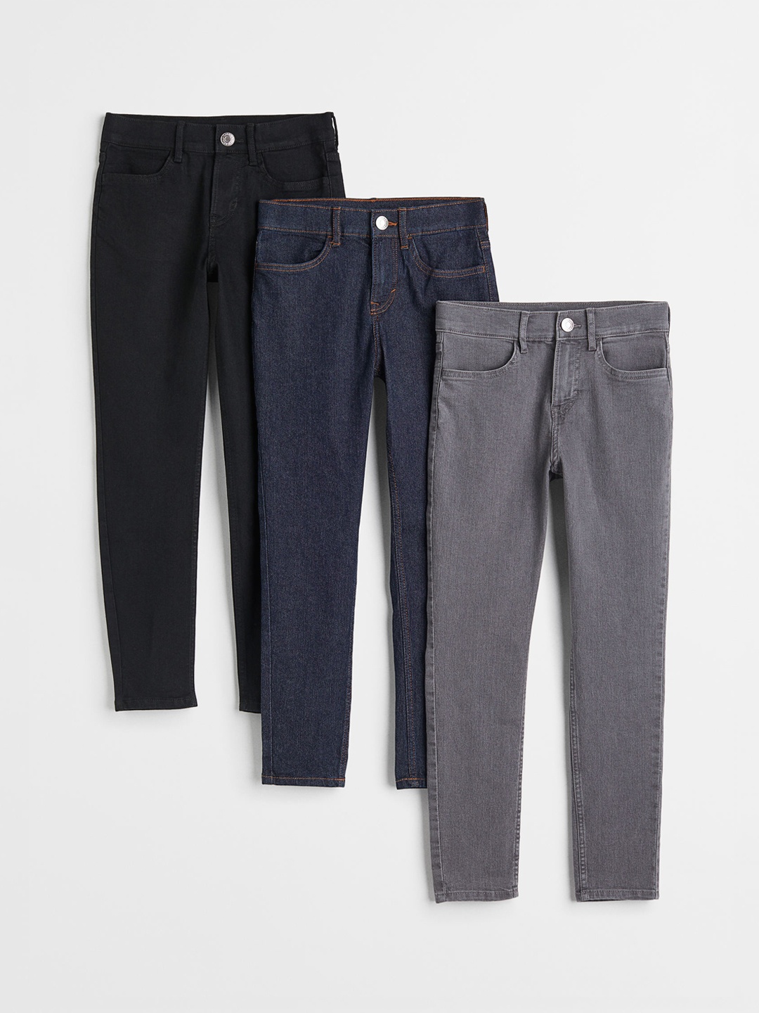 

H&M Boys 3-Pack Slim Fit Stretch Jeans, Black