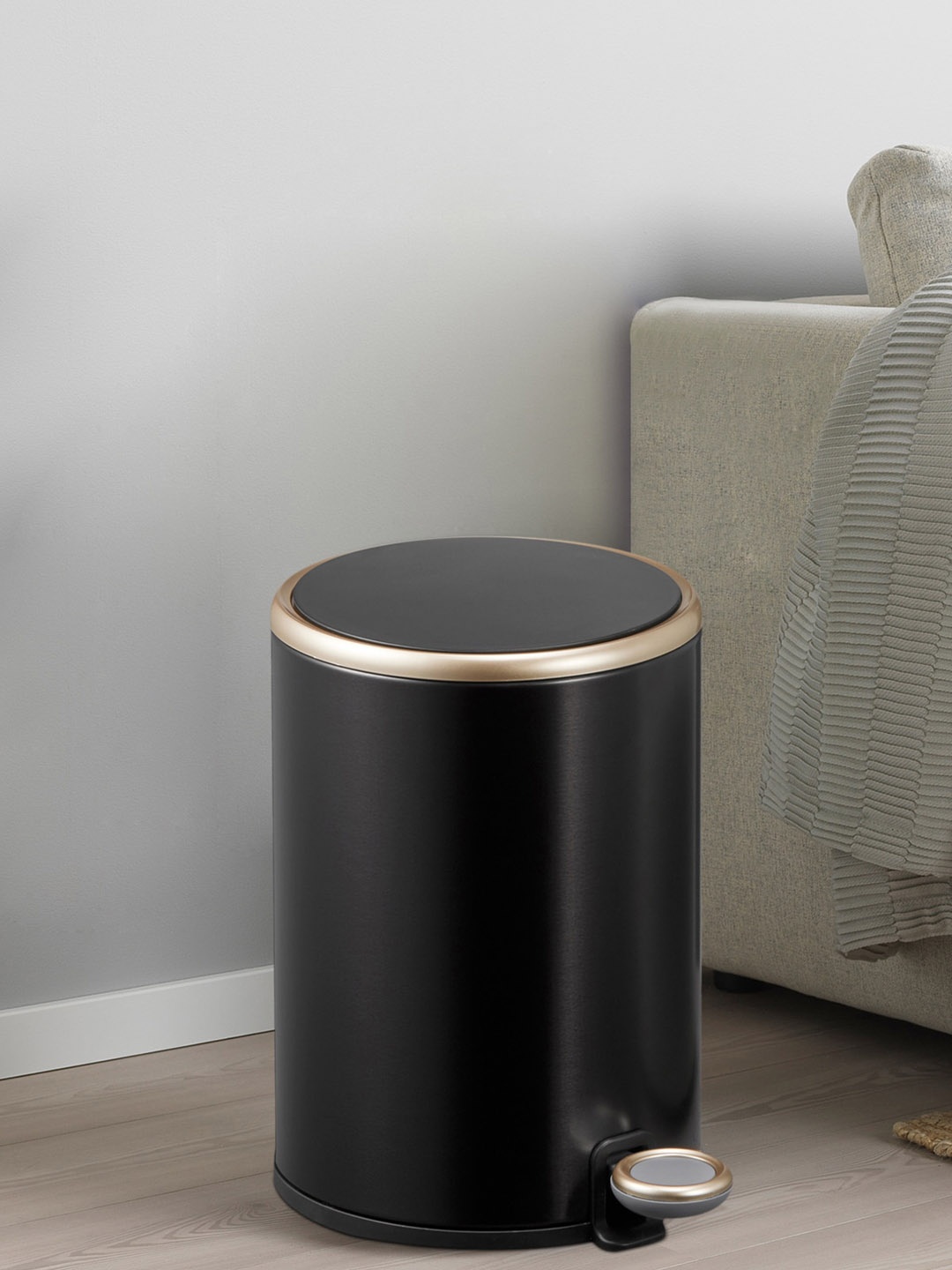 

OBSESSIONS Black Solid Stainless Steel Pedal Dustbin