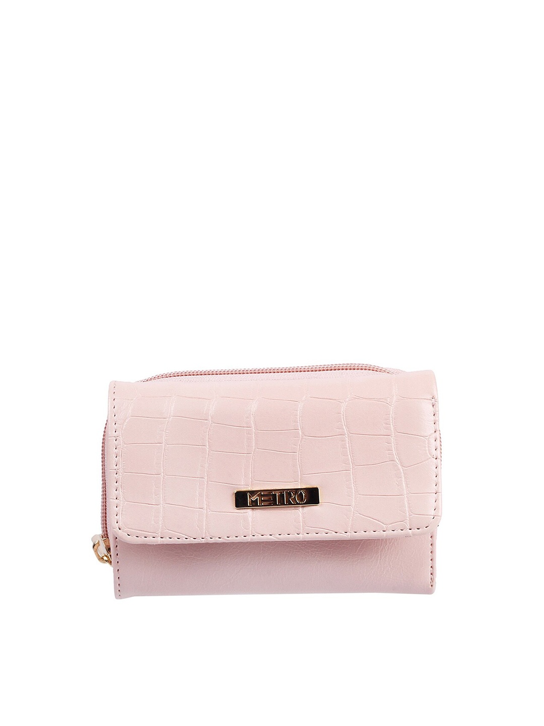 

Metro Pink Animal Textured Envelope Clutch