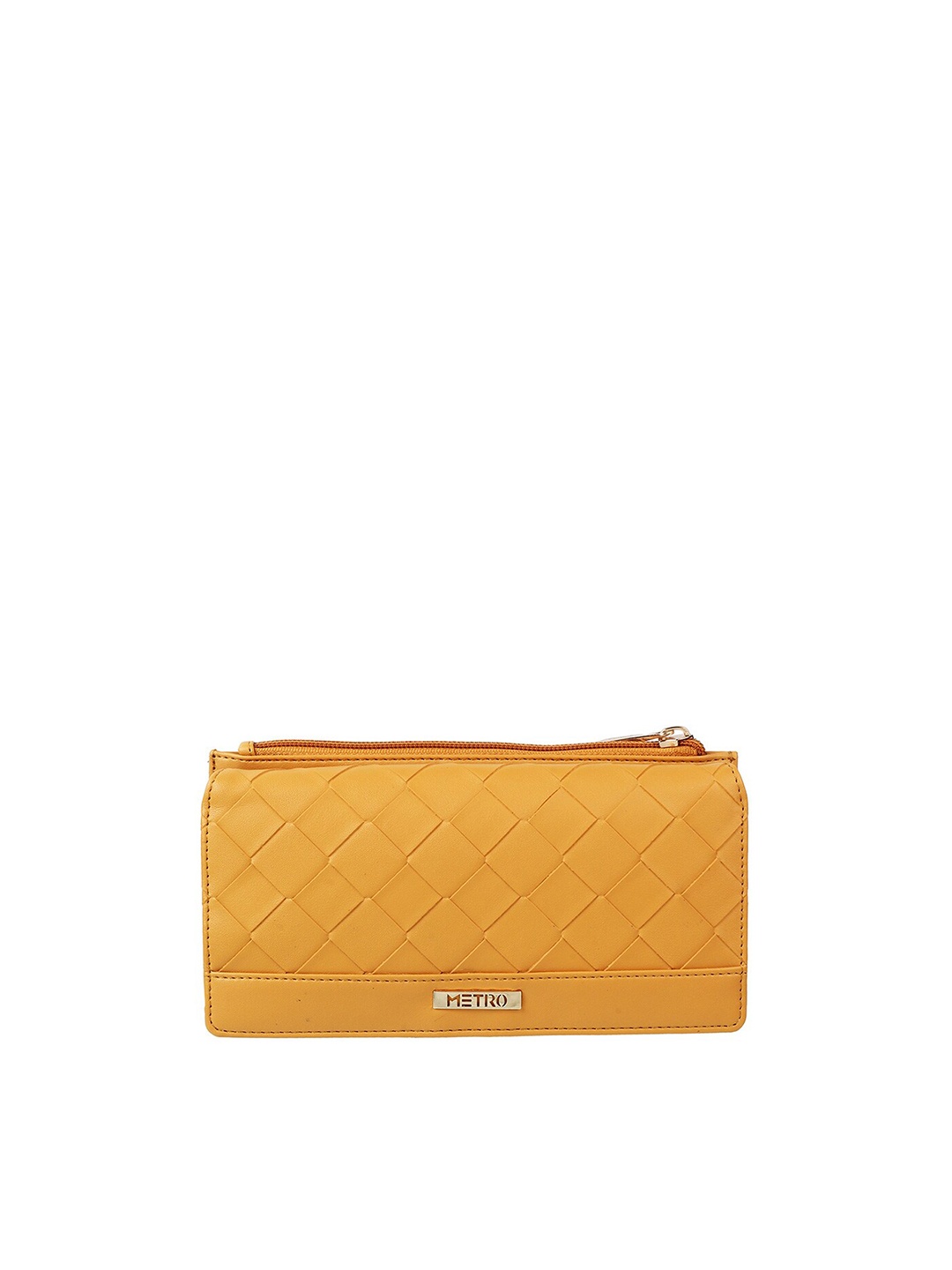 

Metro Yellow Textured Purse Clutch