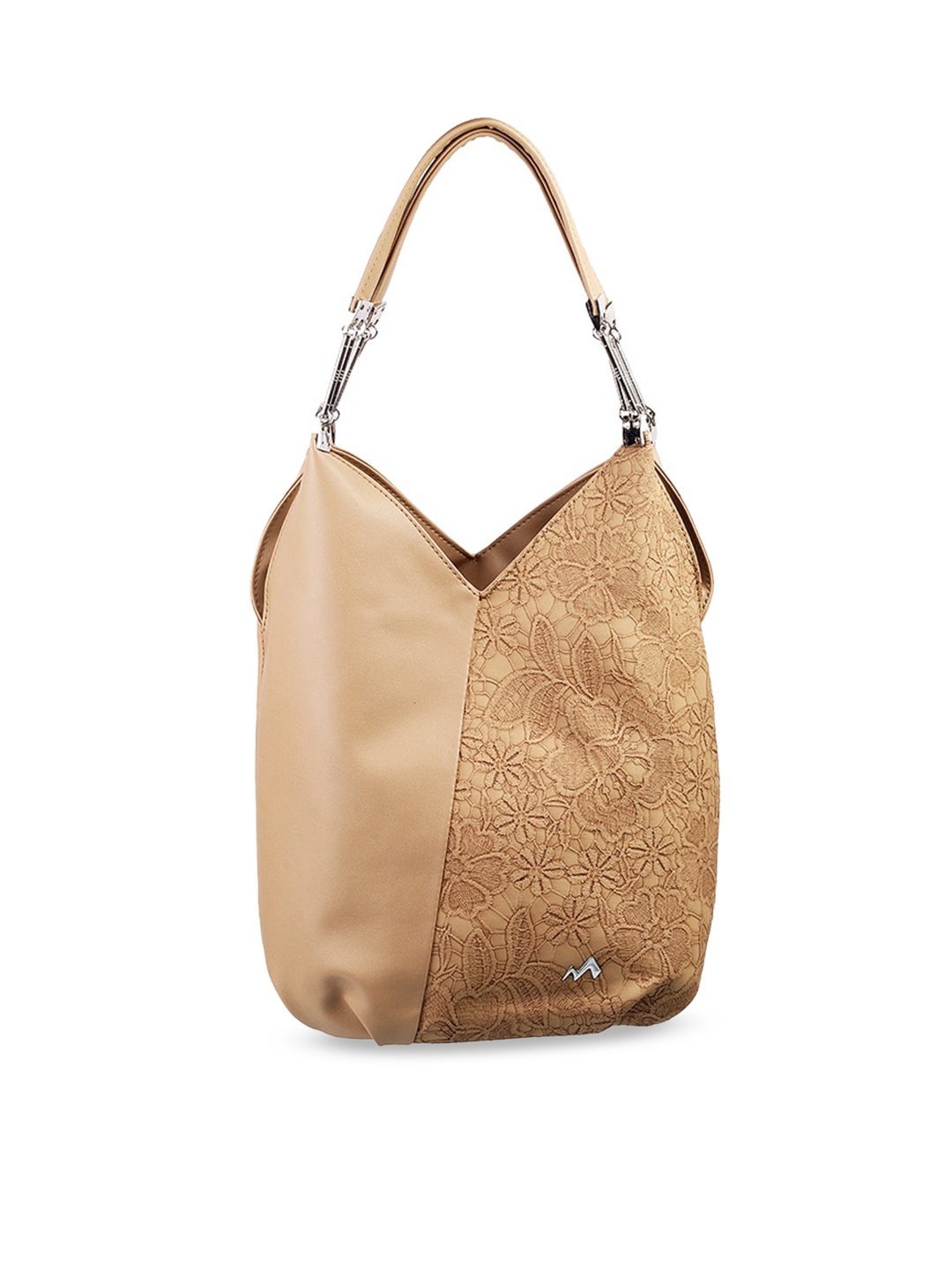 

Metro Women Beige PU Embroidered Hobo Bag
