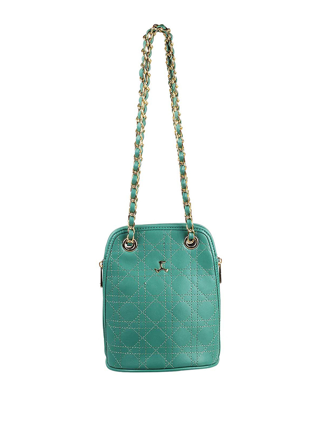 

Mochi Green Geometric PU Structured Shoulder Bag