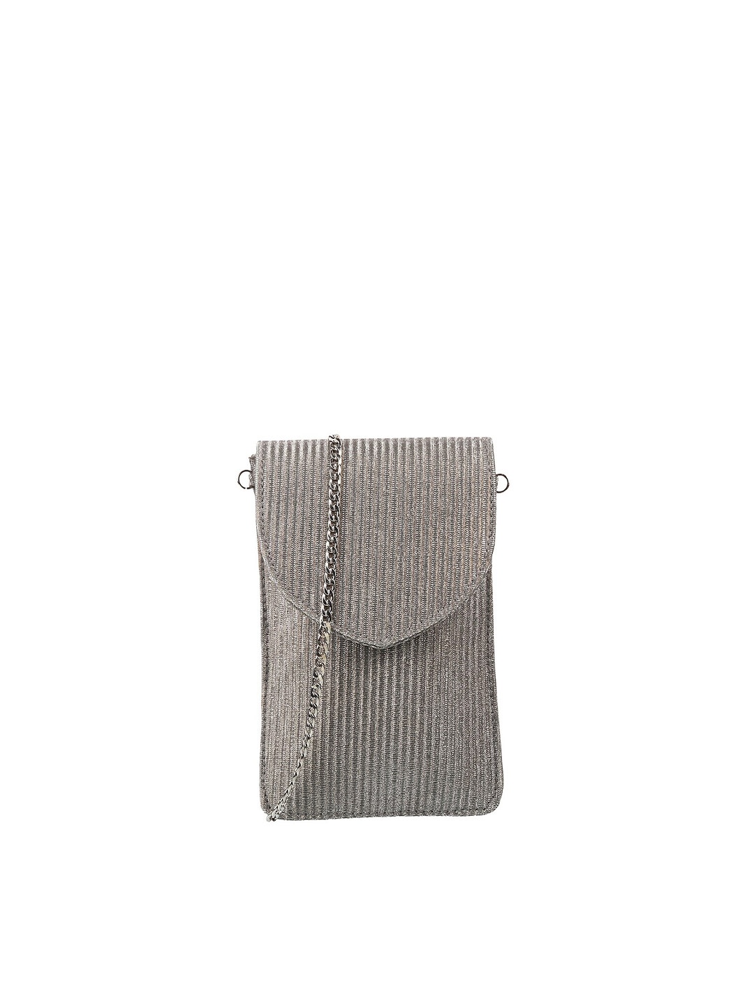 

Mochi Grey Textured Envelope Clutch