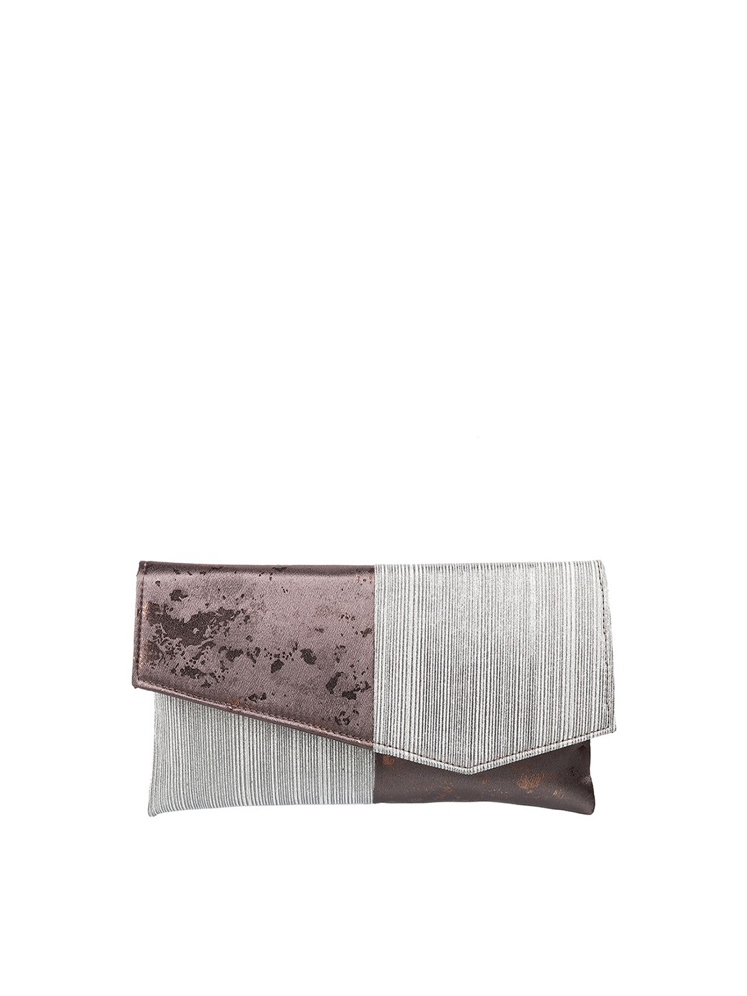 

Mochi Grey & Copper-Toned Colourblocked Purse Clutch