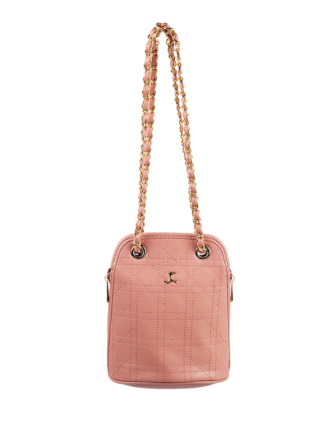 

Mochi Peach-Coloured Textured PU Structured Sling Bag