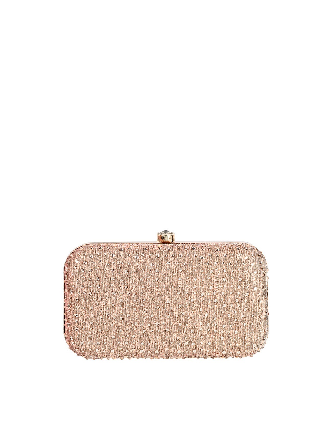 

Mochi Rose Gold Embellished Box Clutch
