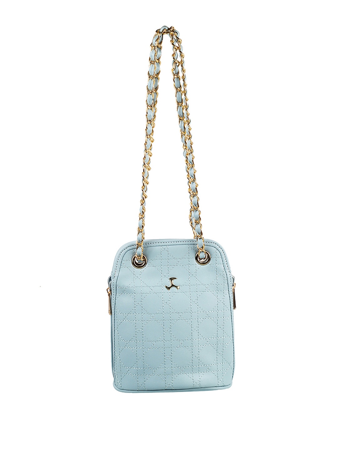 

Mochi Blue Geometric Textured PU Bucket Sling Bag with Quilted